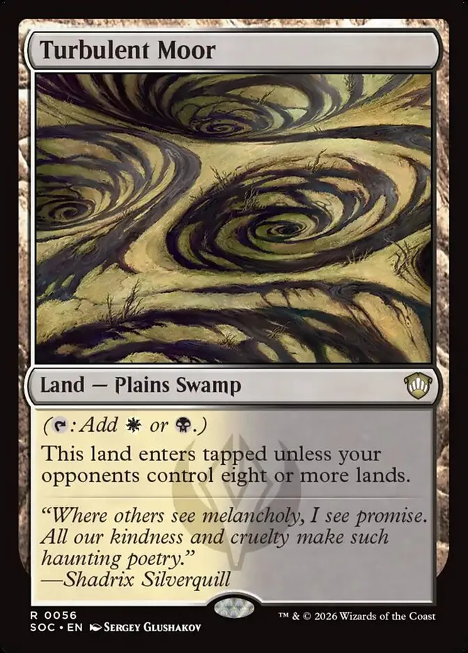2026 Secrets of Strixhaven Commander Turbulent Moor rare #56 rare card image