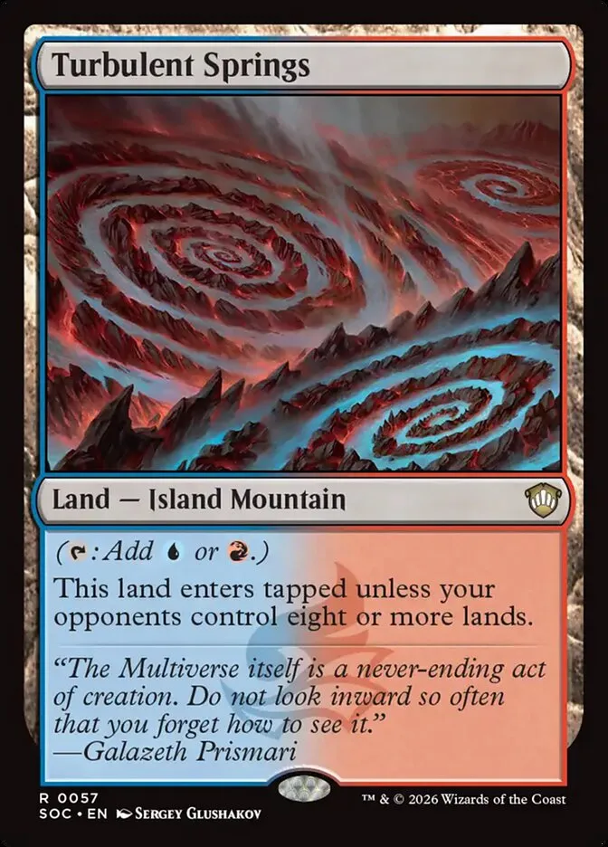 2026 Secrets of Strixhaven Commander Turbulent Springs rare #57 rare card image