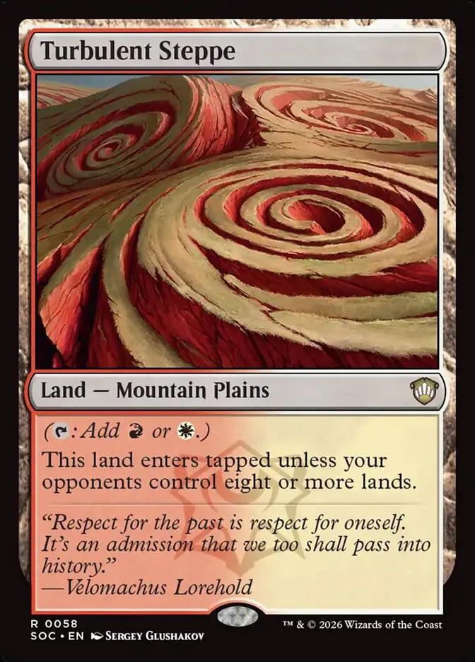 2026 Secrets of Strixhaven Commander Turbulent Steppe rare #58 rare card image