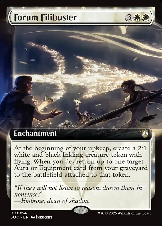 2026 Secrets of Strixhaven Commander Forum Filibuster rare #64 rare card image