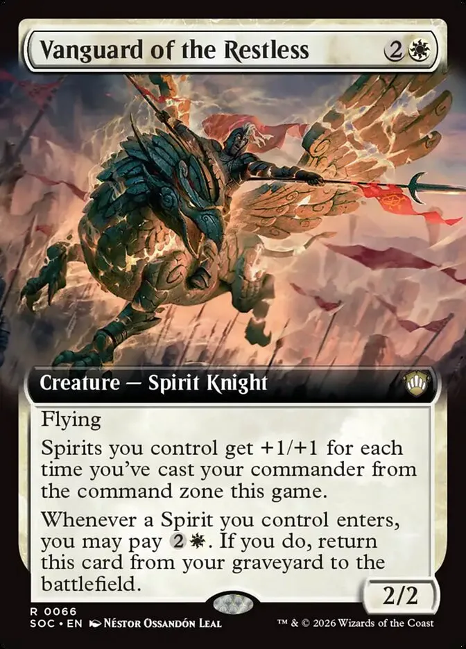 2026 Secrets of Strixhaven Commander Vanguard of the Restless rare #66 rare card image