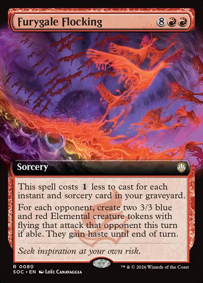 2026 Secrets of Strixhaven Commander Furygale Flocking rare #80 rare card image
