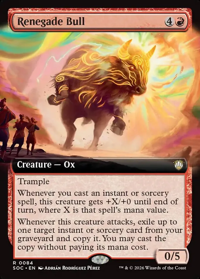 2026 Secrets of Strixhaven Commander Renegade Bull rare #84 rare card image