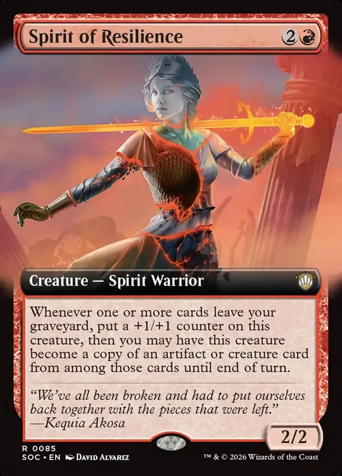 2026 Secrets of Strixhaven Commander Spirit of Resilience rare #85 rare card image