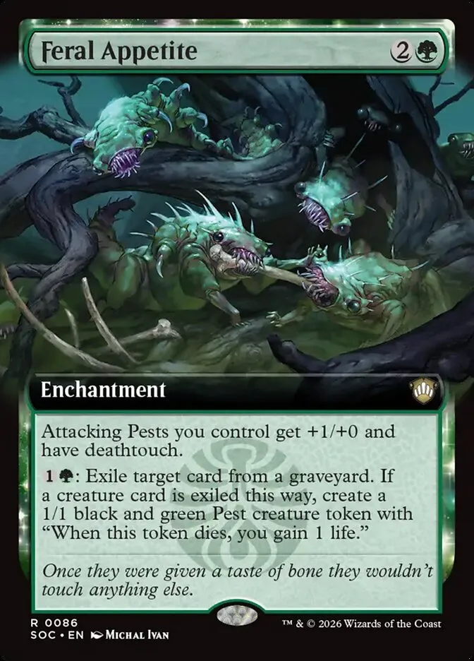 2026 Secrets of Strixhaven Commander Feral Appetite rare #86 rare card image