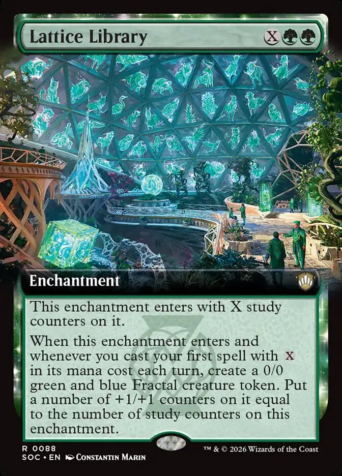 2026 Secrets of Strixhaven Commander Lattice Library rare #88 rare card image