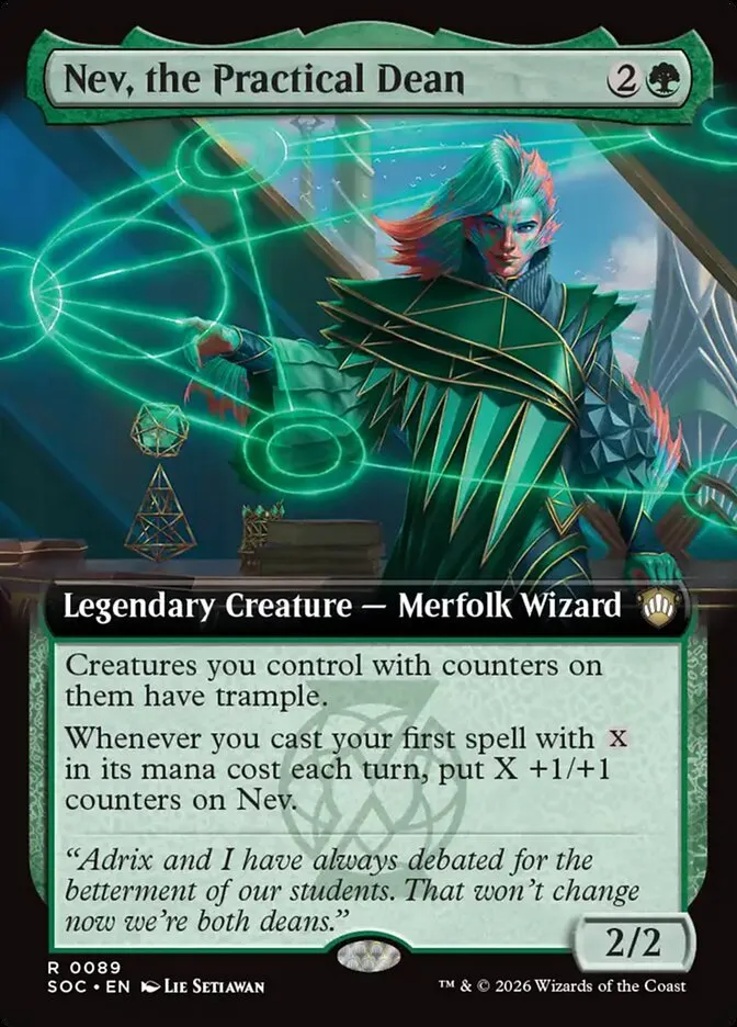 2026 Secrets of Strixhaven Commander Nev, the Practical Dean rare #89 rare card image