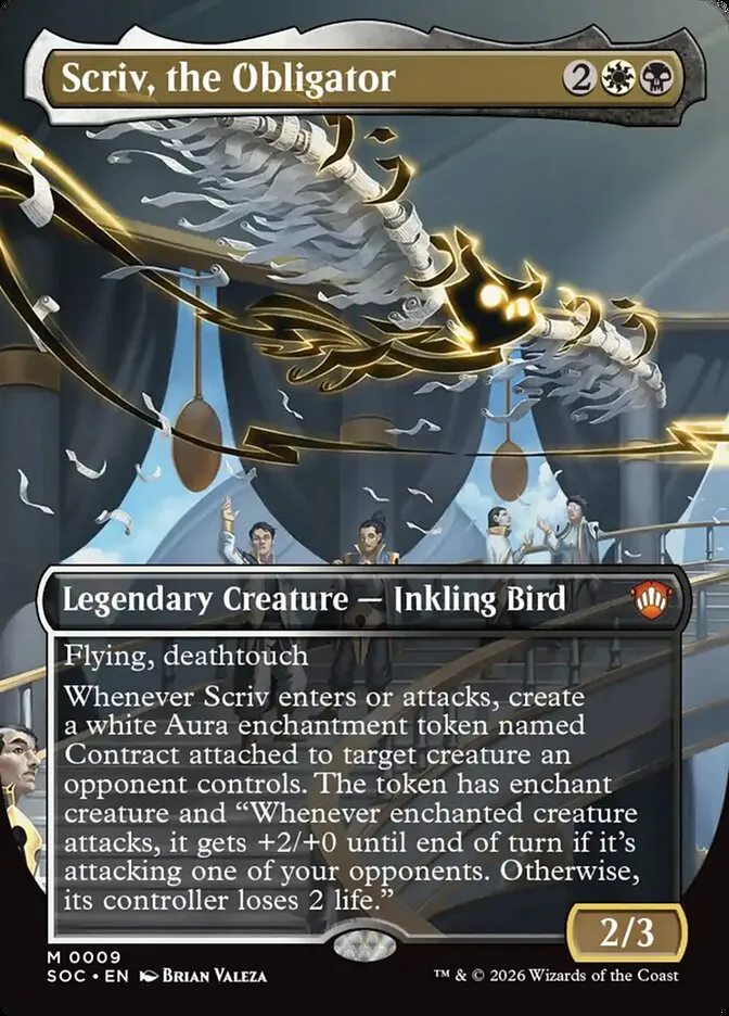 2026 Secrets of Strixhaven Commander Scriv, the Obligator mythic #9 mythic card image