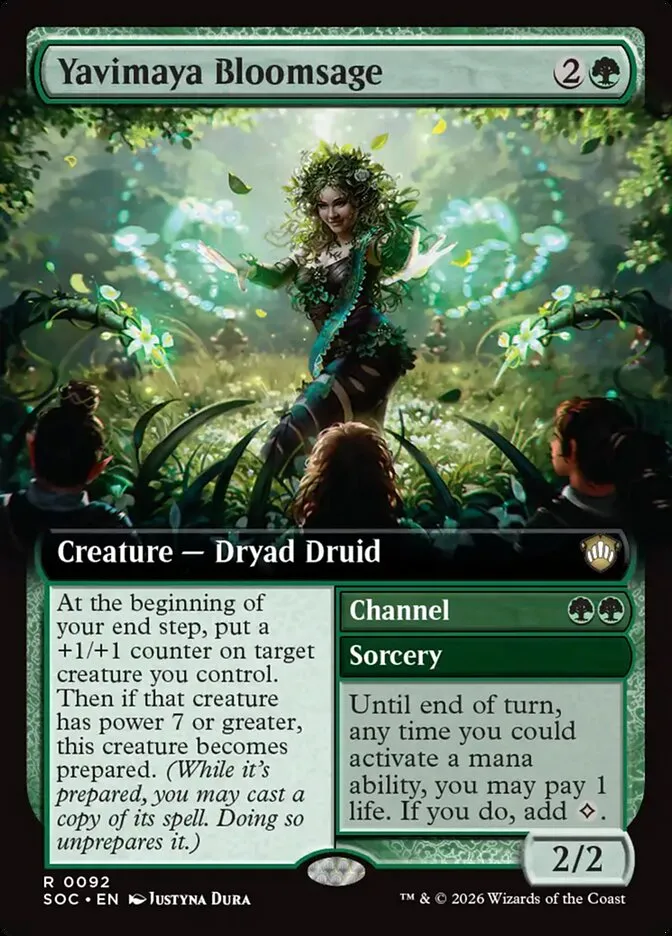2026 Secrets of Strixhaven Commander Yavimaya Bloomsage // Channel rare #92 rare card image