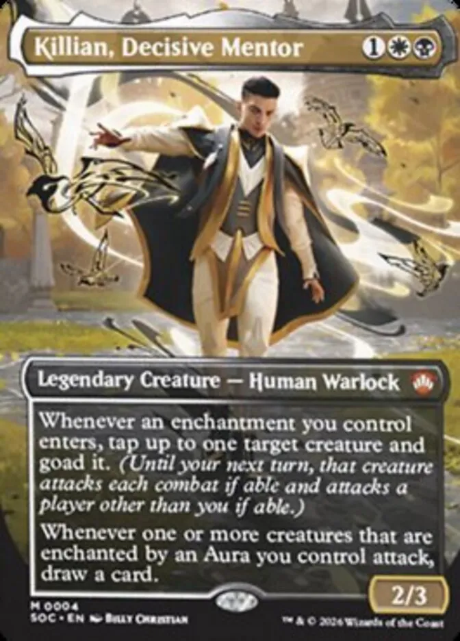 2026 Secrets of Strixhaven Commander Killian, Decisive Mentor mythic #4 mythic card image