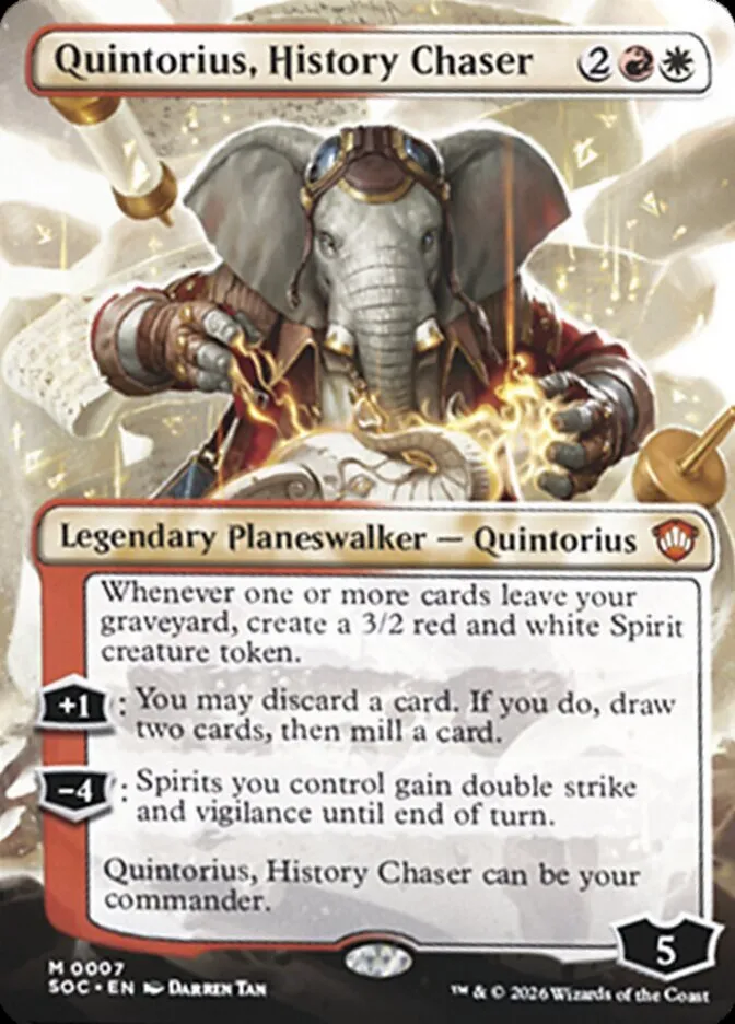 2026 Secrets of Strixhaven Commander Quintorius, History Chaser mythic #7 mythic card image
