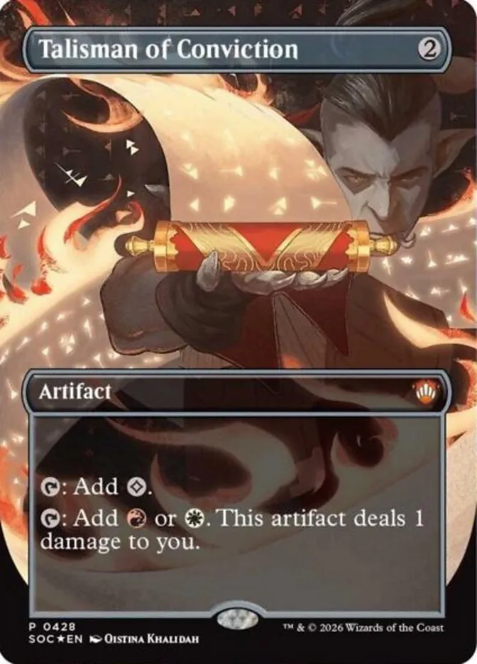 2026 Secrets of Strixhaven Commander Talisman of Conviction mythic #428 mythic card image