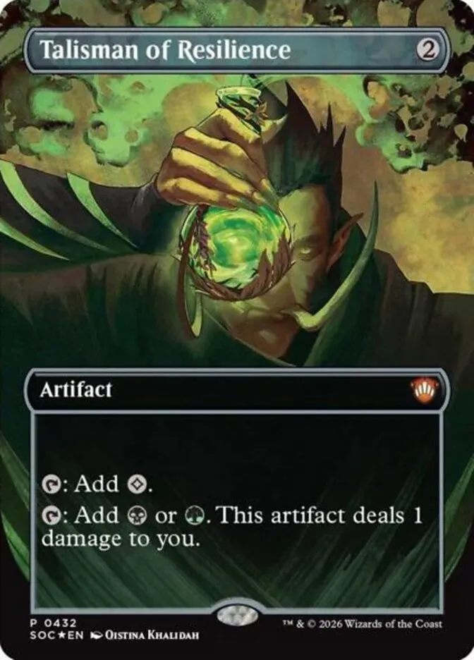 2026 Secrets of Strixhaven Commander Talisman of Resilience mythic #432 mythic card image