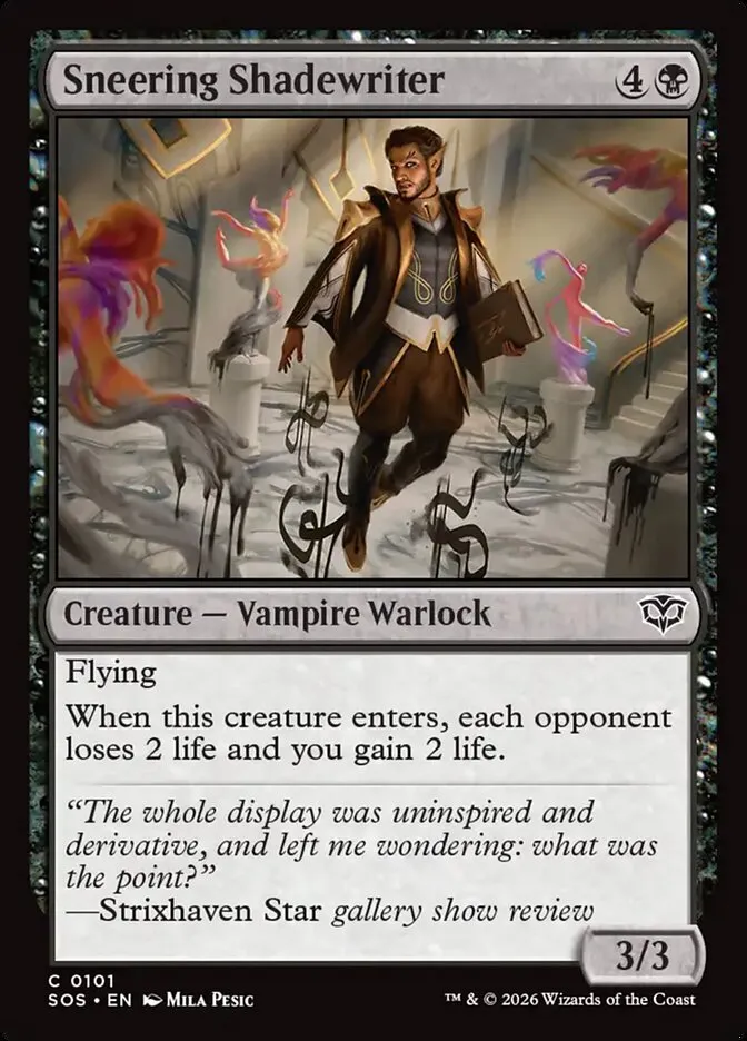 2026 Secrets of Strixhaven Sneering Shadewriter [Foil] common #101 common card image