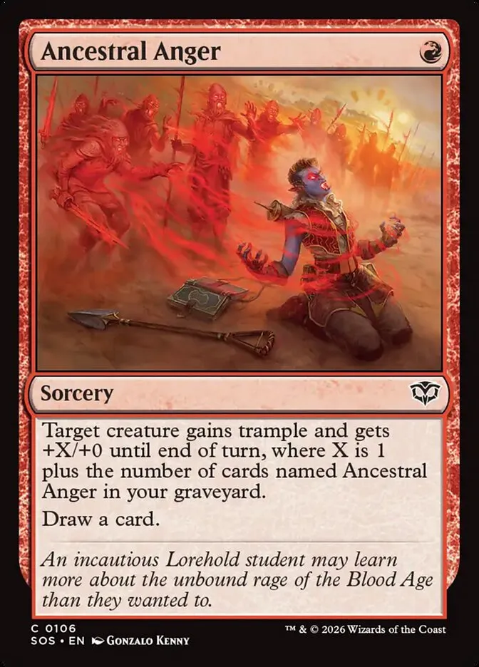 2026 Secrets of Strixhaven Ancestral Anger common #106 common card image