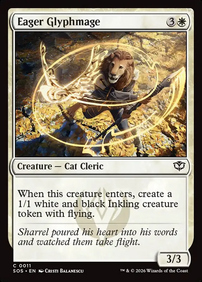 2026 Secrets of Strixhaven Eager Glyphmage common #11 common card image