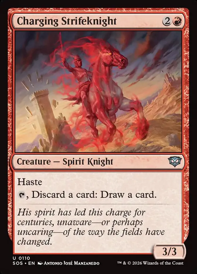 2026 Secrets of Strixhaven Charging Strifeknight #110 uncommon card image