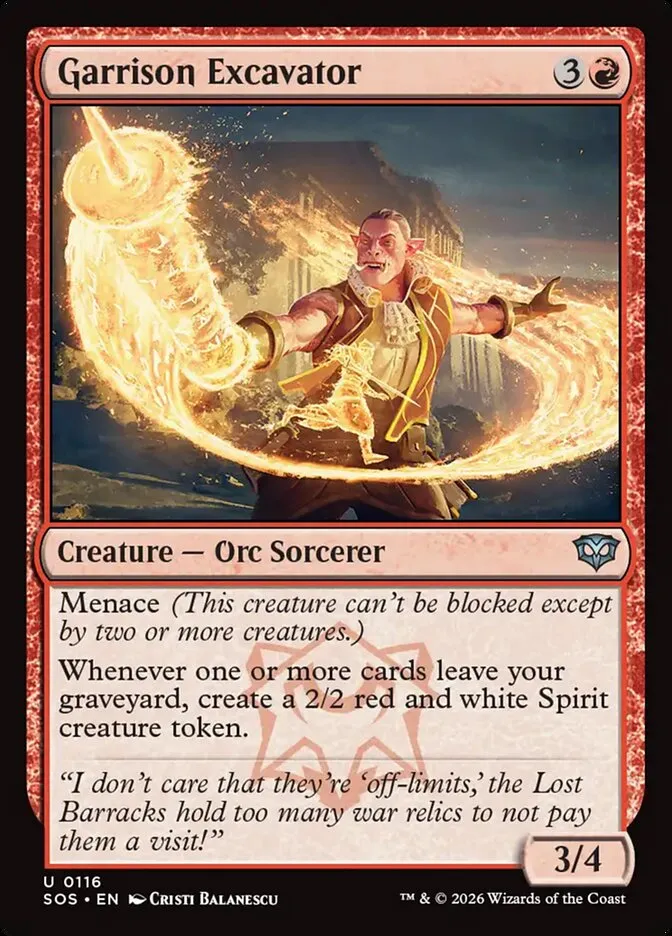 2026 Secrets of Strixhaven Garrison Excavator #116 uncommon card image