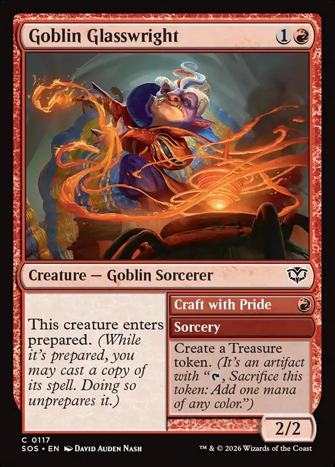 2026 Secrets of Strixhaven Goblin Glasswright // Craft with Pride common #117 common card image