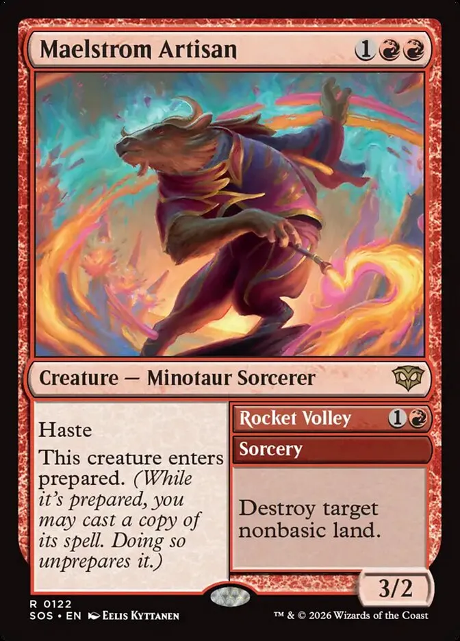 2026 Secrets of Strixhaven Maelstrom Artisan // Rocket Volley #122 rare card image