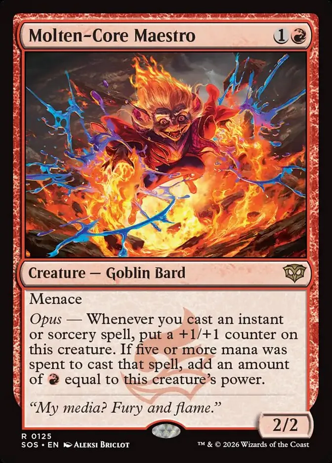 2026 Secrets of Strixhaven Molten-Core Maestro #125 rare card image