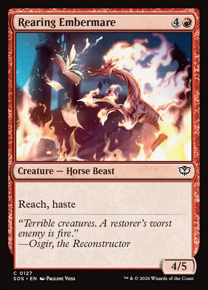2026 Secrets of Strixhaven Rearing Embermare #127 common card image