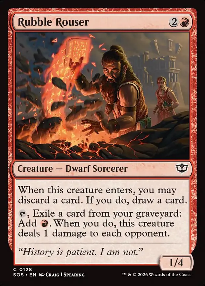 2026 Secrets of Strixhaven Rubble Rouser common #128 common card image