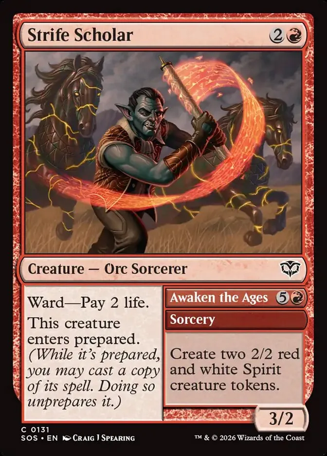 2026 Secrets of Strixhaven Strife Scholar // Awaken the Ages #131 common card image