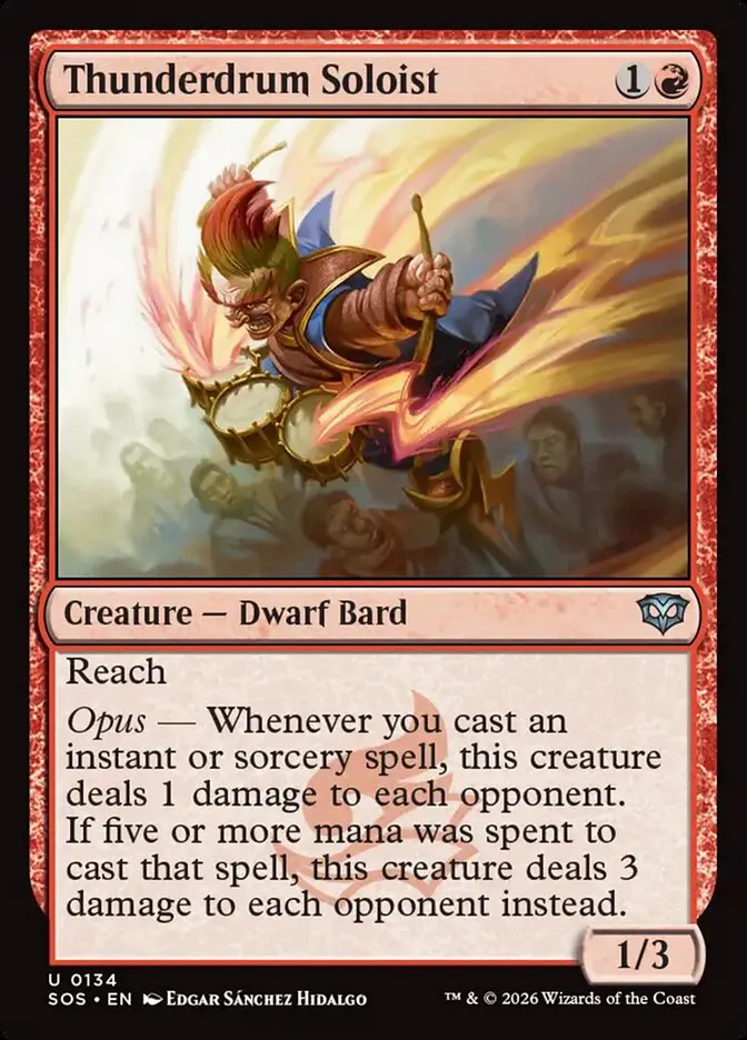 2026 Secrets of Strixhaven Thunderdrum Soloist #134 uncommon card image