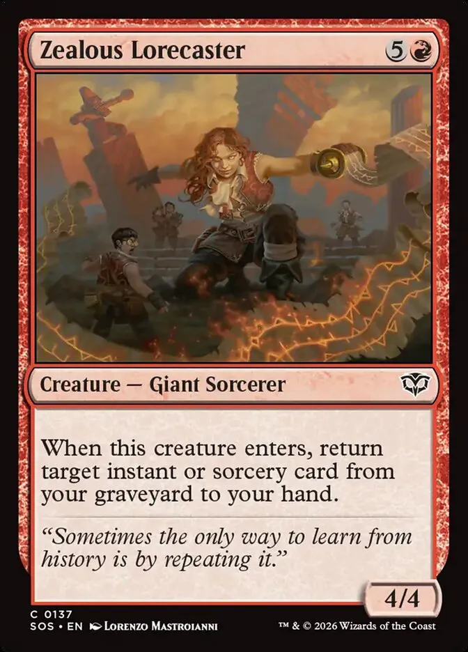 2026 Secrets of Strixhaven Zealous Lorecaster #137 common card image