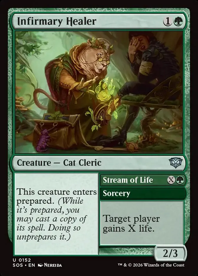 2026 Secrets of Strixhaven Infirmary Healer // Stream of Life #152 uncommon card image