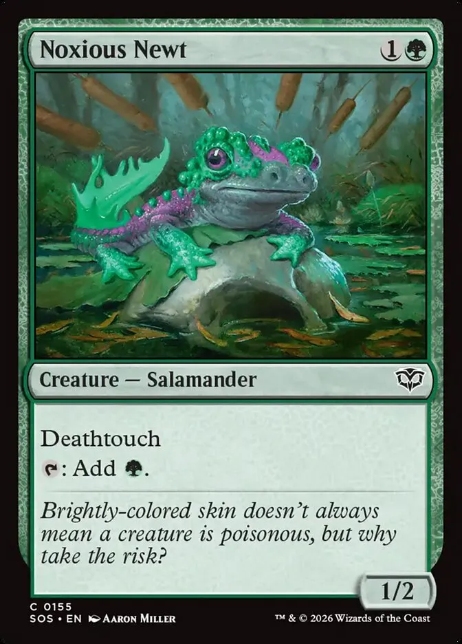 2026 Secrets of Strixhaven Noxious Newt #155 common card image