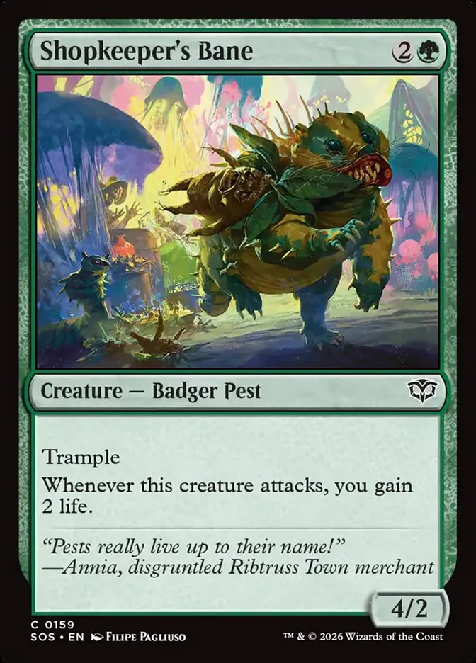 2026 Secrets of Strixhaven Shopkeeper's Bane common #159 common card image