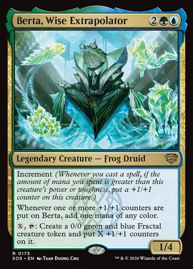 2026 Secrets of Strixhaven Berta, Wise Extrapolator [Promo Foil] rare #175 rare card image