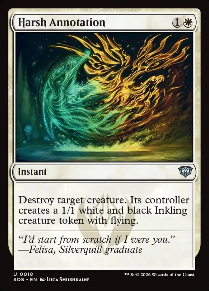 2026 Secrets of Strixhaven Harsh Annotation uncommon #18 uncommon card image