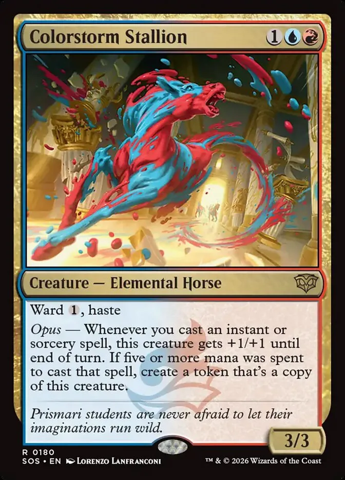 2026 Secrets of Strixhaven Colorstorm Stallion [Promo Foil] rare #180 rare card image
