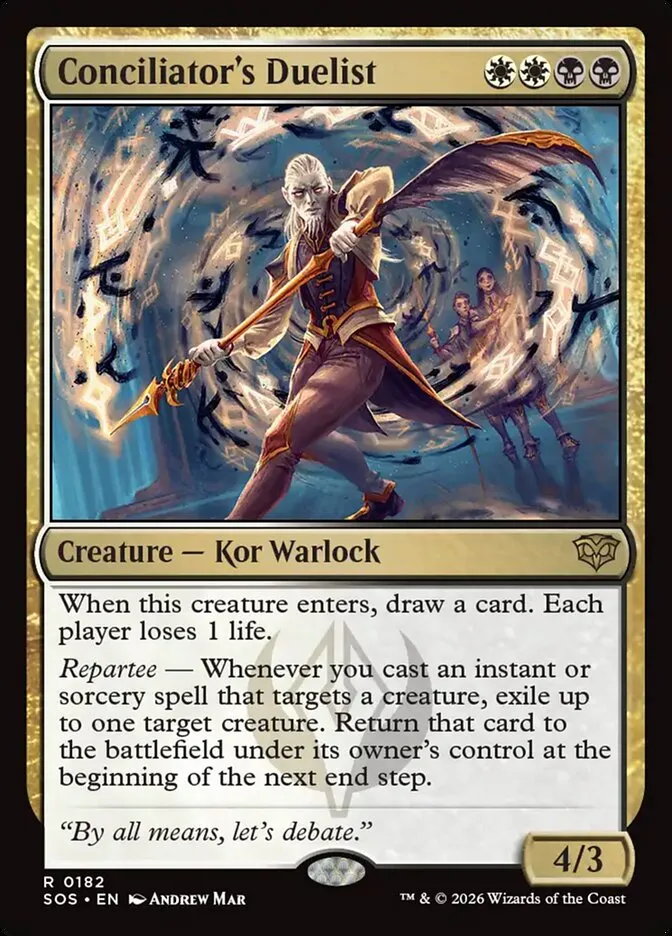 2026 Secrets of Strixhaven Conciliator's Duelist [Promo Foil] rare #182 rare card image