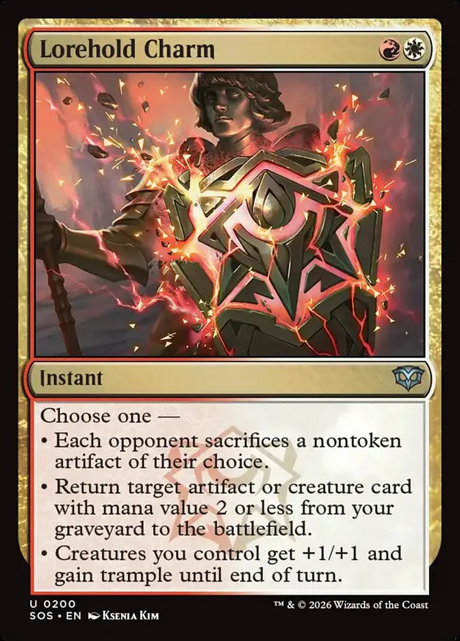 2026 Secrets of Strixhaven Lorehold Charm #200 uncommon card image