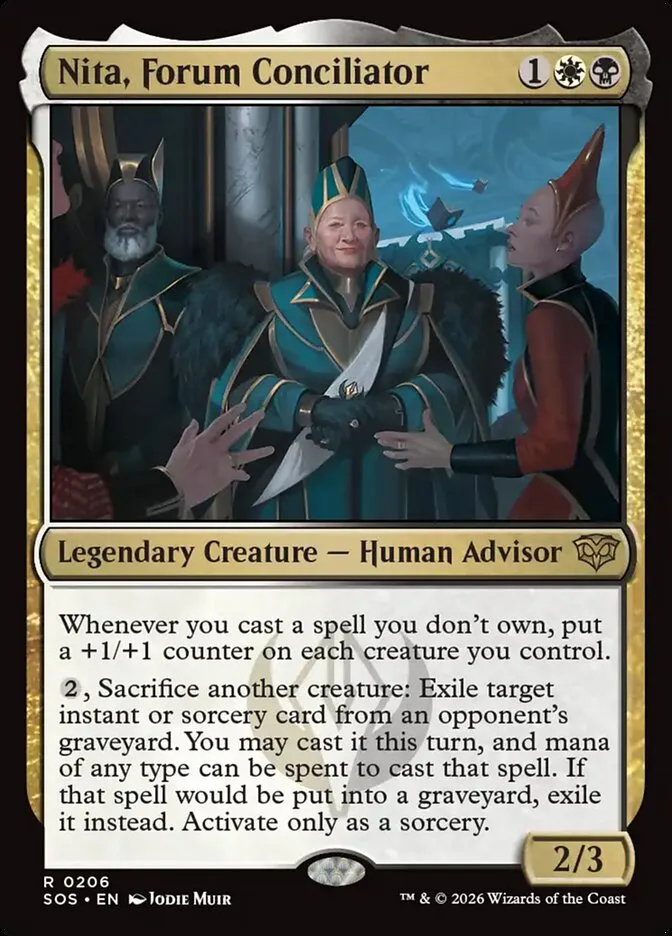 2026 Secrets of Strixhaven Nita, Forum Conciliator #206 rare card image