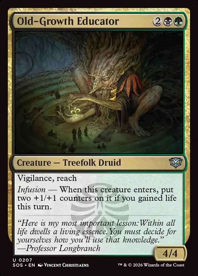 2026 Secrets of Strixhaven Old-Growth Educator #207 uncommon card image