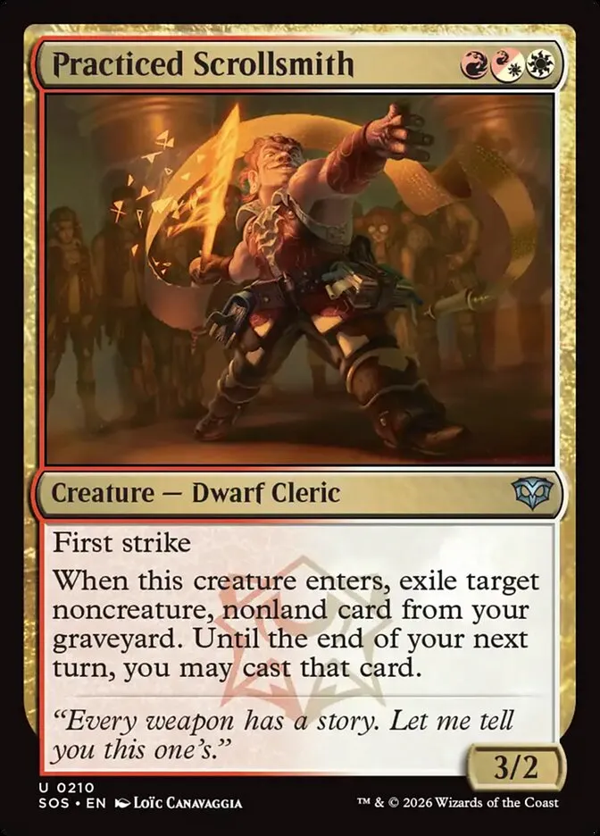 2026 Secrets of Strixhaven Practiced Scrollsmith [Foil] uncommon #210 uncommon card image