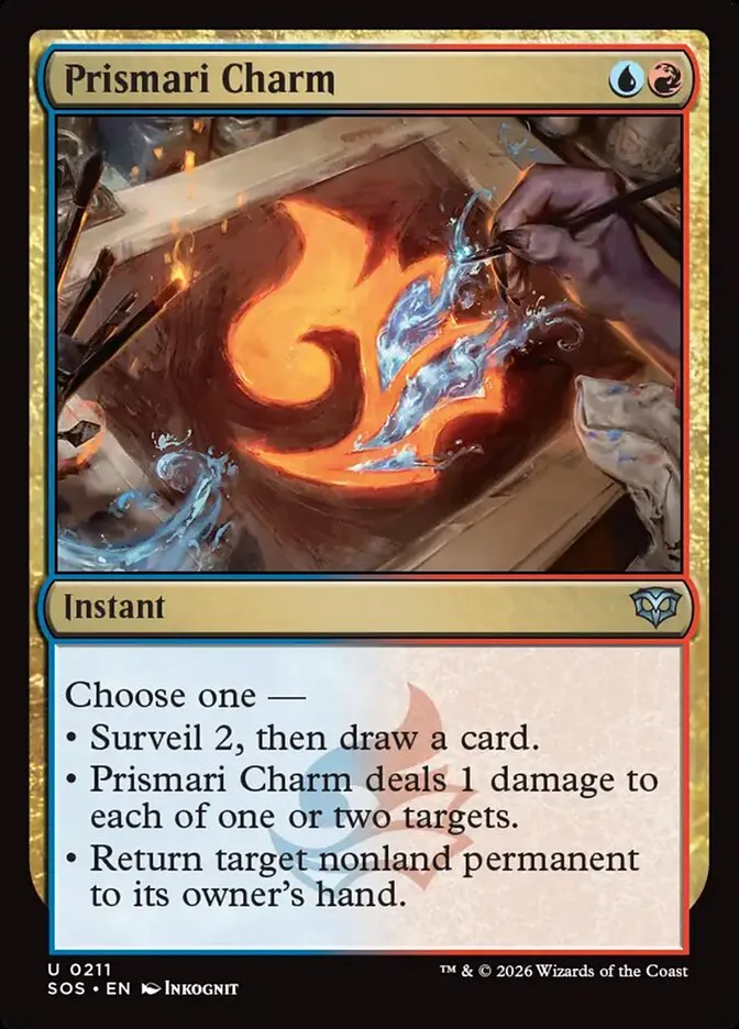 2026 Secrets of Strixhaven Prismari Charm #211 uncommon card image