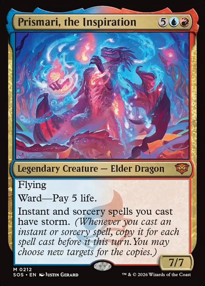 2026 Secrets of Strixhaven Prismari, the Inspiration mythic #212 mythic card image