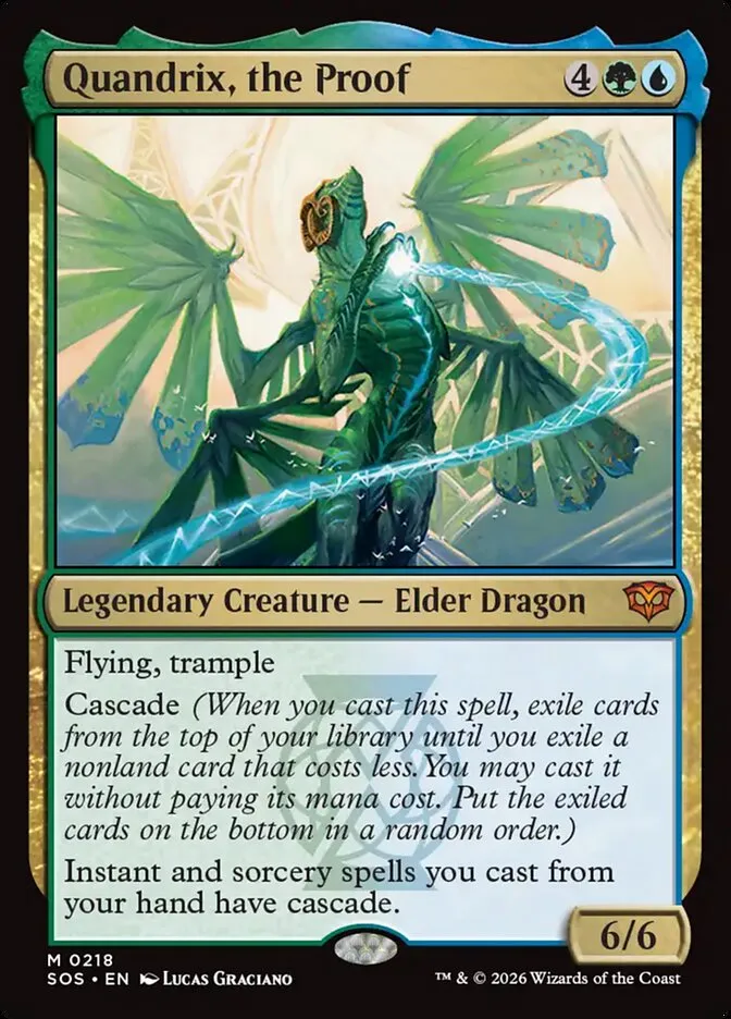 2026 Secrets of Strixhaven Quandrix, the Proof mythic #218 mythic card image
