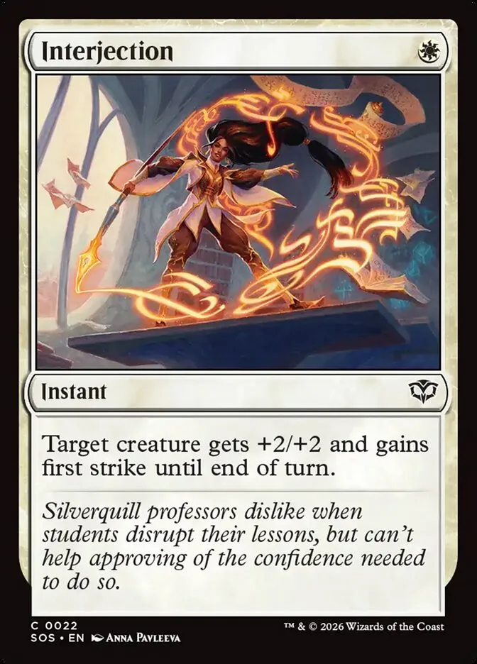 2026 Secrets of Strixhaven Interjection common #22 common card image