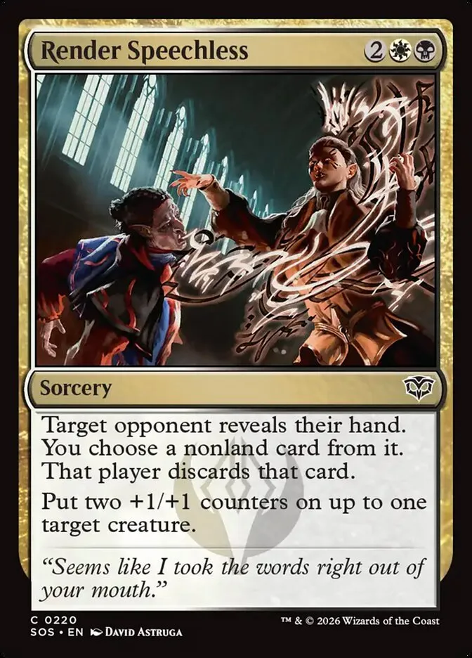 2026 Secrets of Strixhaven Render Speechless common #220 common card image
