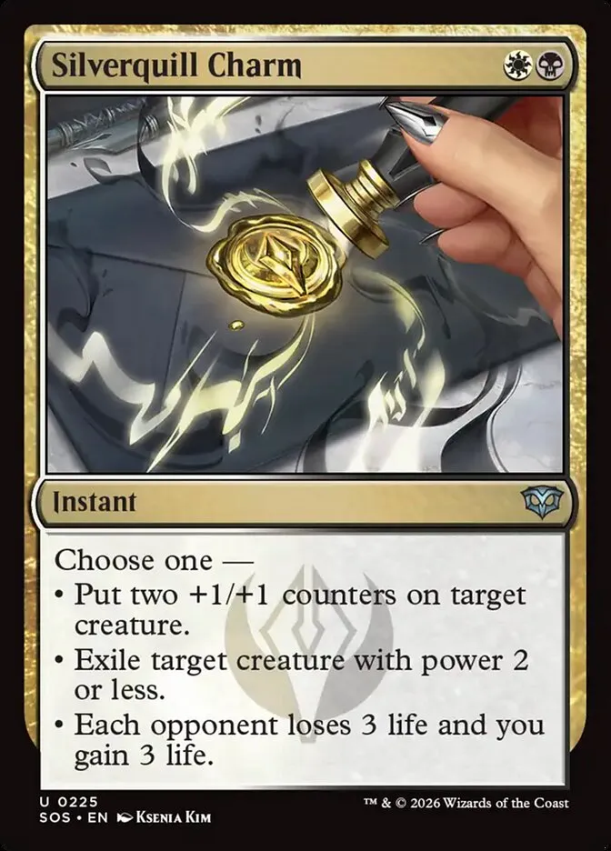 2026 Secrets of Strixhaven Silverquill Charm #225 uncommon card image