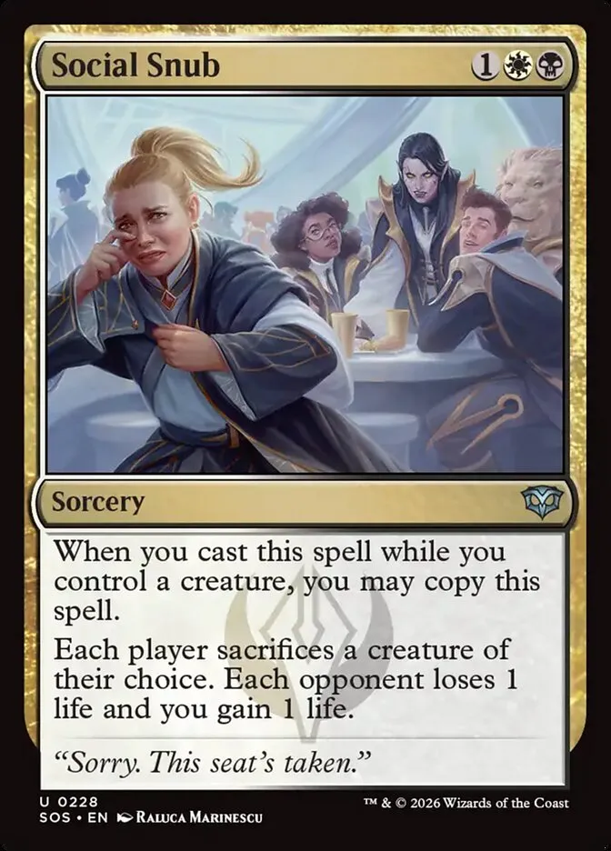 2026 Secrets of Strixhaven Social Snub #228 uncommon card image