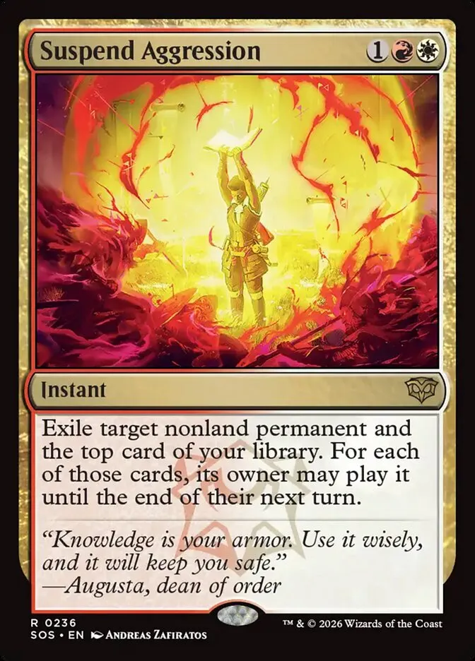 2026 Secrets of Strixhaven Suspend Aggression #236 rare card image