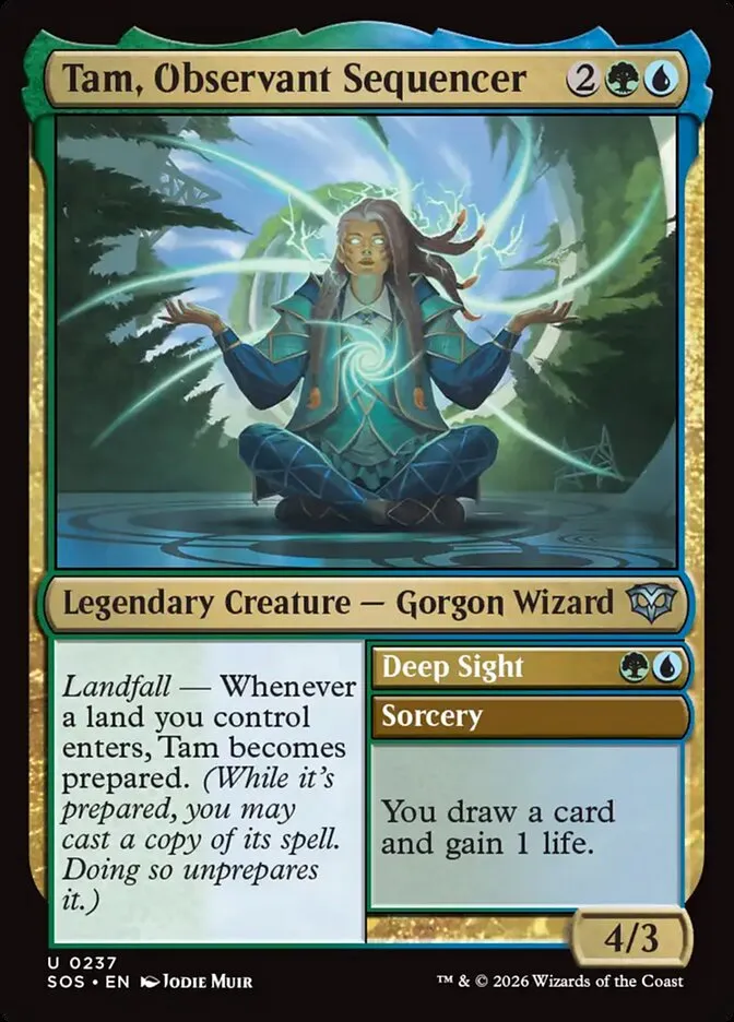 2026 Secrets of Strixhaven Tam, Observant Sequencer // Deep Sight #237 uncommon card image